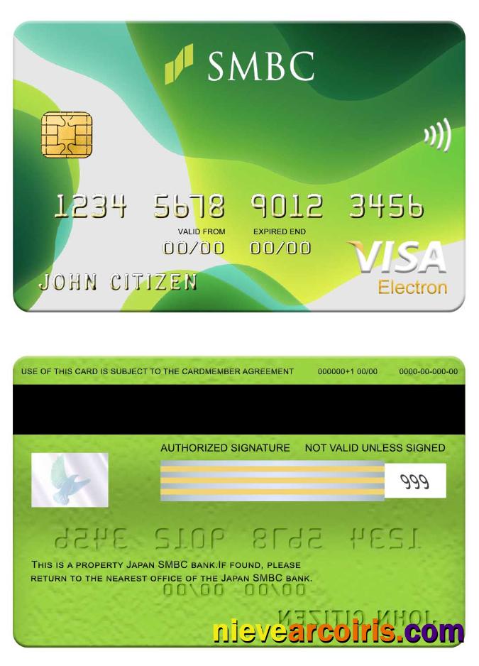 Japan SMBC bank visa electron card